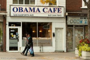 Storefront of the Obama Cafe, Toronto