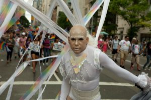 A performer from Translatina, a support group for transgendered Latinos, in the 2011 Pride Parade on New York's Fifth Avenue.
