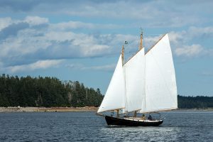 Schooner sailing off Torrey Island, Eggemoggin Reach