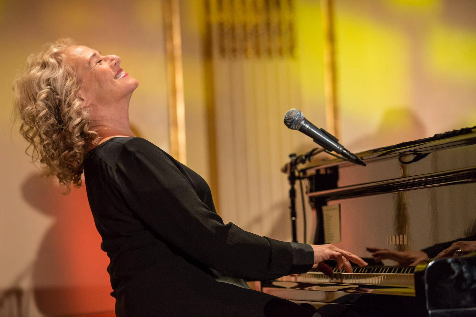 Carole King performing for the Prostate Cancer Foundation fundraiser at the Plaza Hotel.