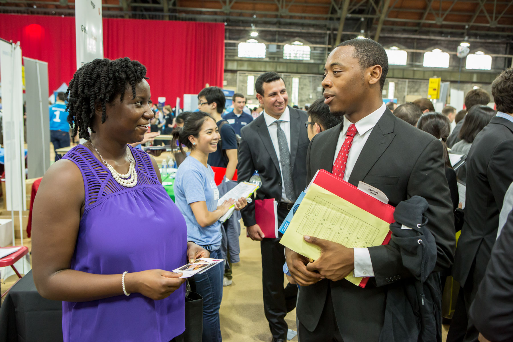 Scene at a job fair for college students