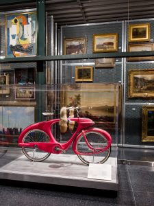 A prototype bicycle by Benjamin J. Bowden in the Luce Center for American Art Visible Storage Study Collection in the Brooklyn Museum. The bike was designed in1946, and this prototype built in 1960.