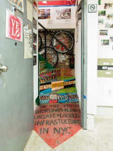 Exhibits in the Museum of Reclaimed Urban Space, housed in a former squat in New York's Alphabet City.