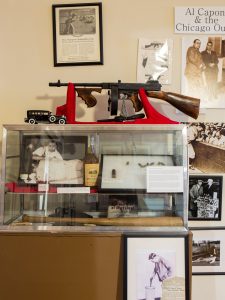 A Thompson sub-machine gun on display at the Museum of the American Gangster.