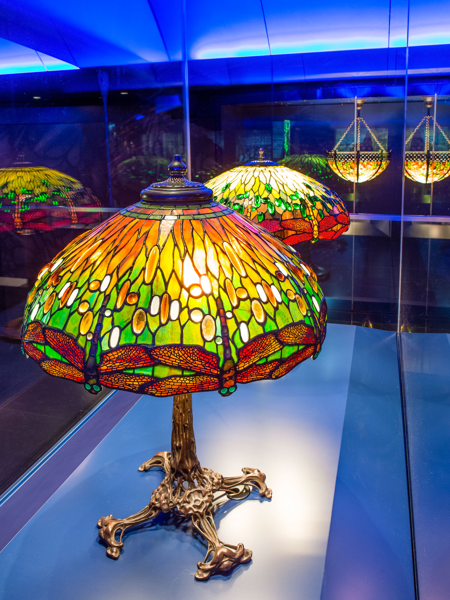 Tiffany stained glass lamps in the collection of the New York Historical Society.