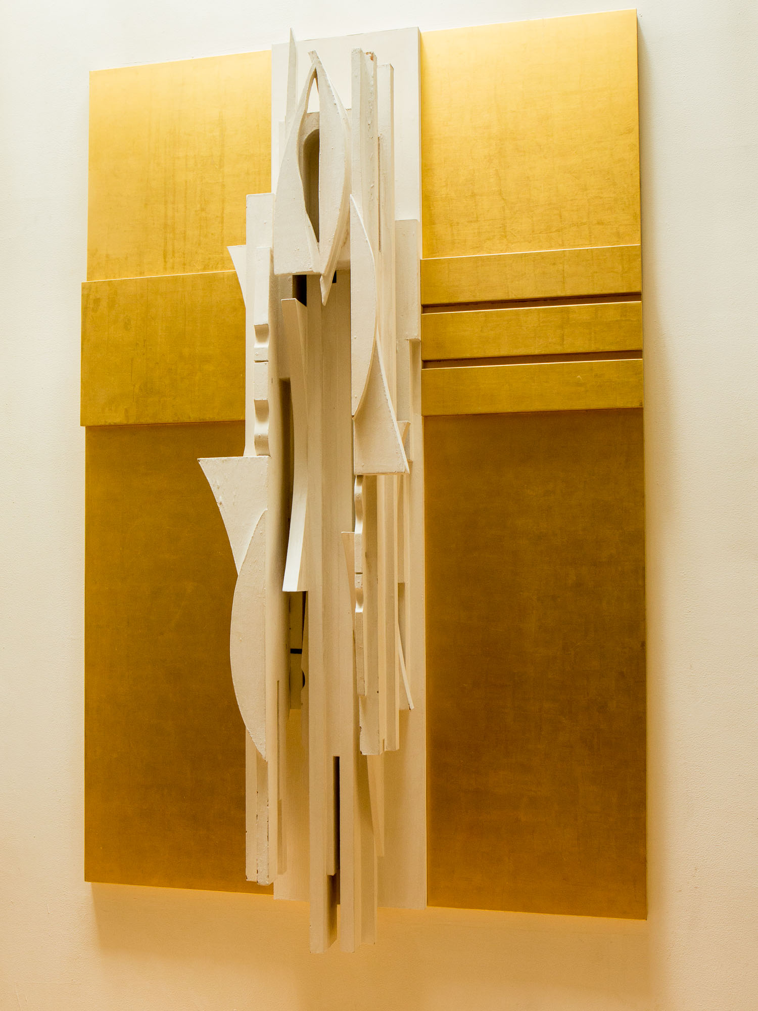 A crucifix by sculptor Louise Nevelson in the Chapel of the Good Shepherd of St. Peter's Church.