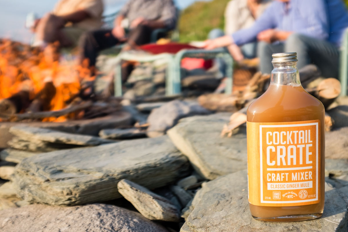 Cocktail Crate Ginger Mule mixer at a beach picnic in Rhode Island. Photographed for Edible Queens magazine.